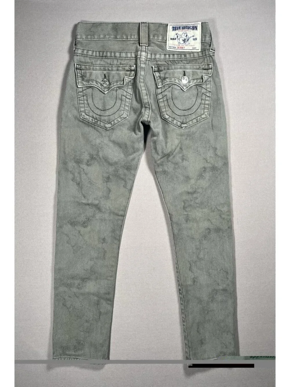 True Religion Skinny Flap Pockets Green Tie Dye Pants - Men Size 29 X 30